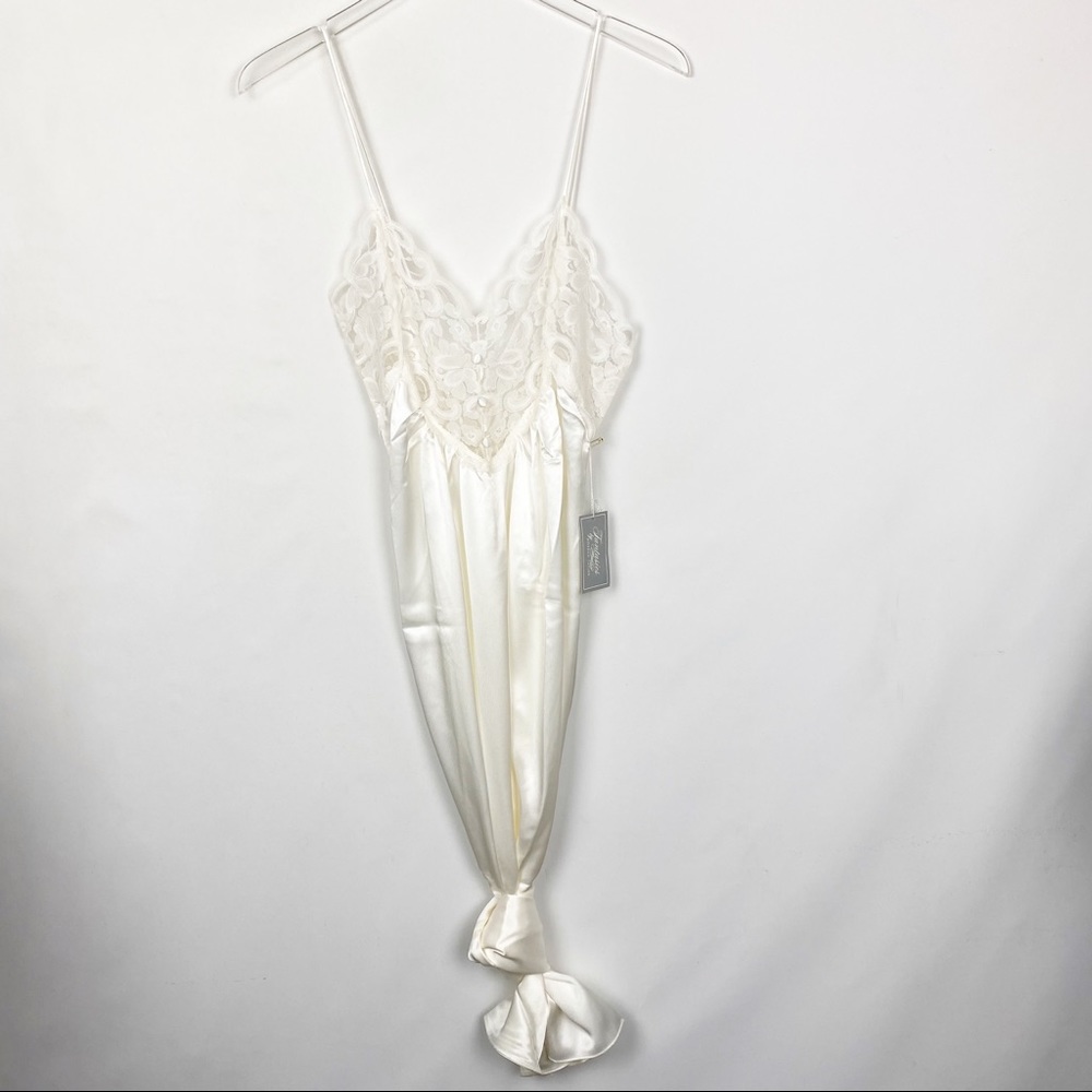 2pc Morgan Taylor Vintage Silky Satin Robe+Gown Set Maxi Small NWT - Picture 9 of 9